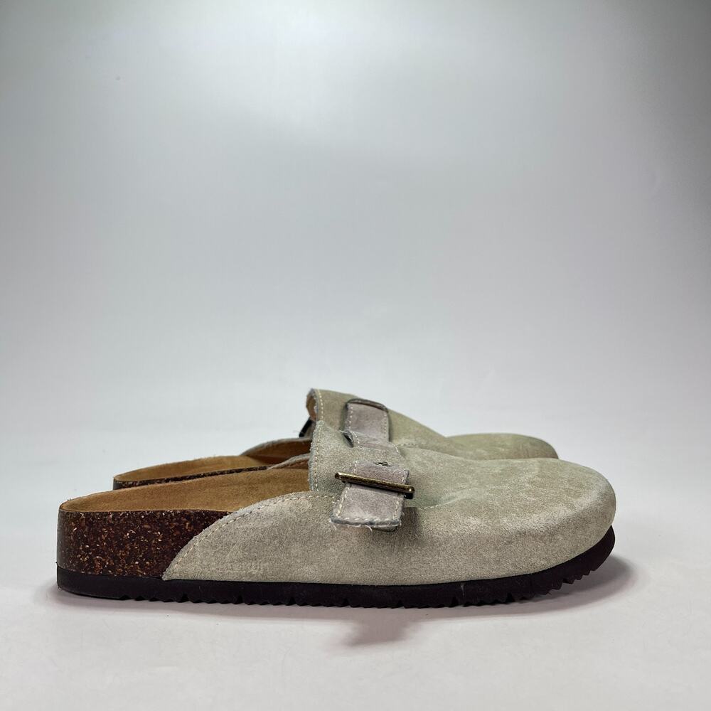 Staheekum Taupe Casual Slip On Shoes Suede Comfort Slide Sandals Women's Size 7